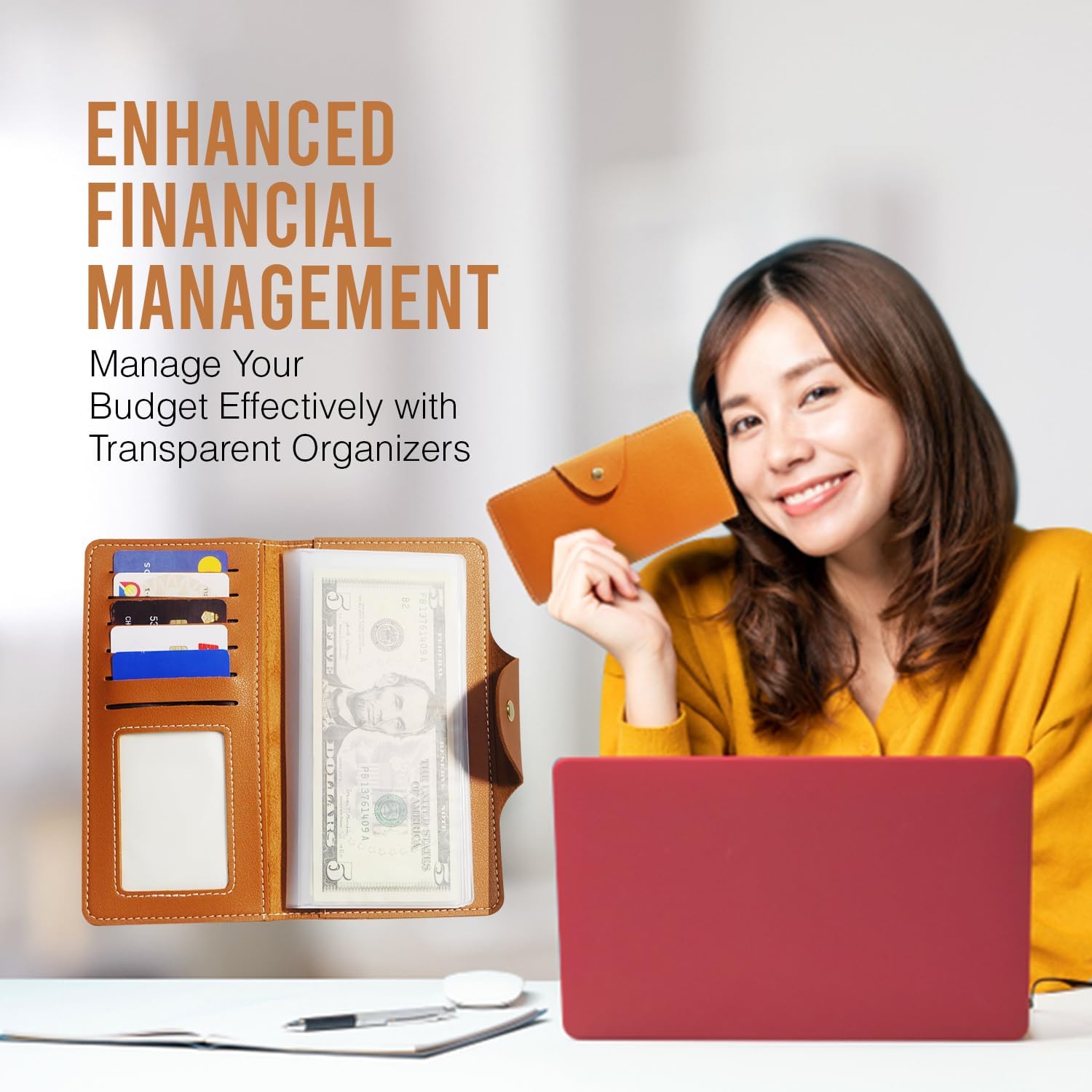 Money Organizer for Cash, Money Wallet Organizer for Cash, 6 Pocket Multipack Pouch, Money Envelopes for Cash, Handy Currency Organizer (Black) - Image 4