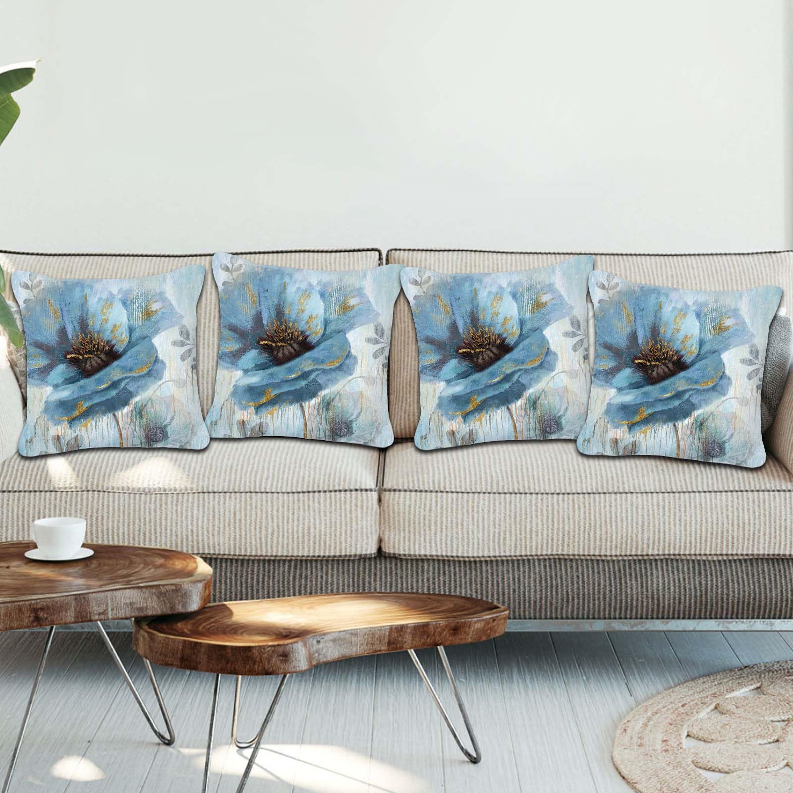 Betadistor Blue Cushion Covers 45x45 Set of 4 - Image 3
