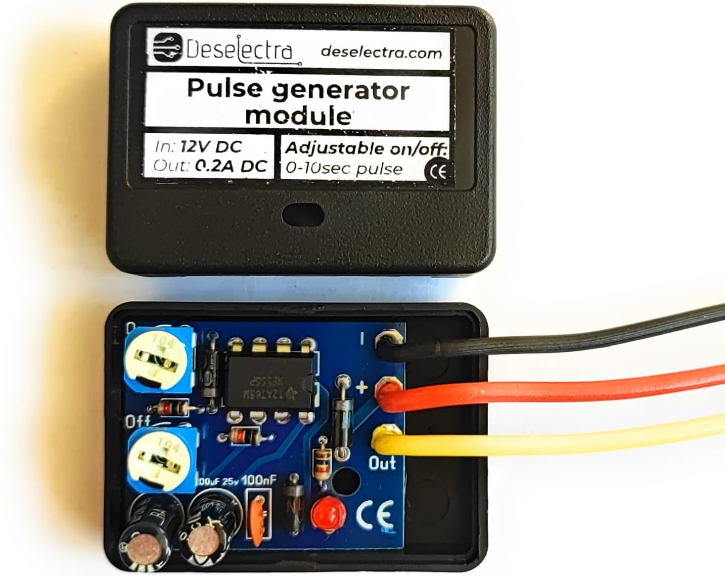 Adjustable 12V Pulse Timer Module, 0–10s Cycle, Low Current Controller for Automotive and DIY Electronics