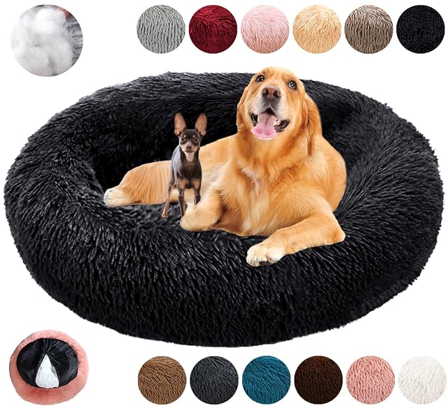 KZhanmy Cama Perro Grande Redonda Cama de Perros Gatos Cómodo Suave Cálido Felpa Donut,Antiestres Lavables…