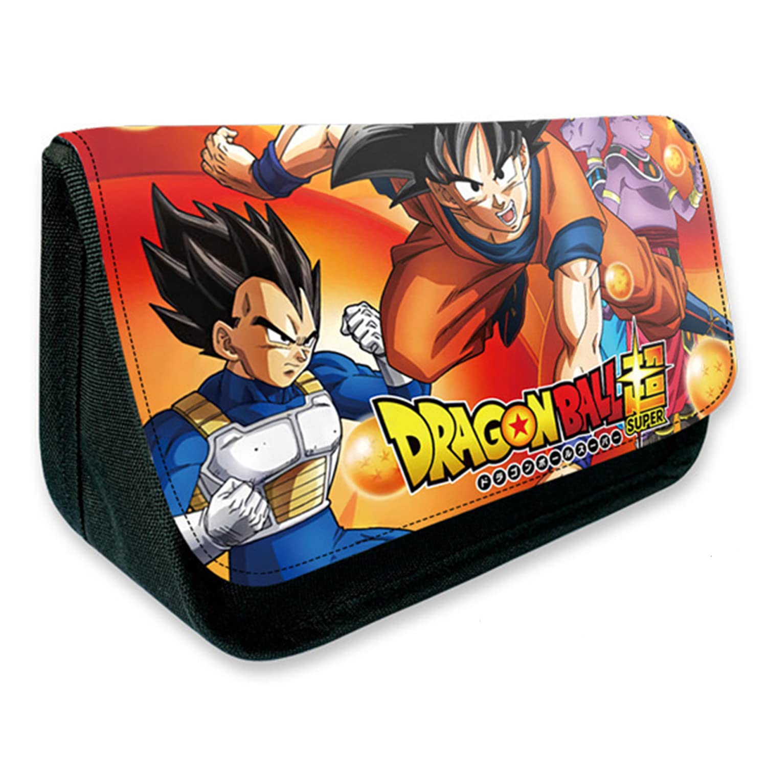 Estuche Escolar Dragon Ball con dos Bolsillos de Gran Capacidad. Organizador de Material Escolar Bola de Dragón para Estudiantes con Cubierta de Lona Desmontable Lavable.