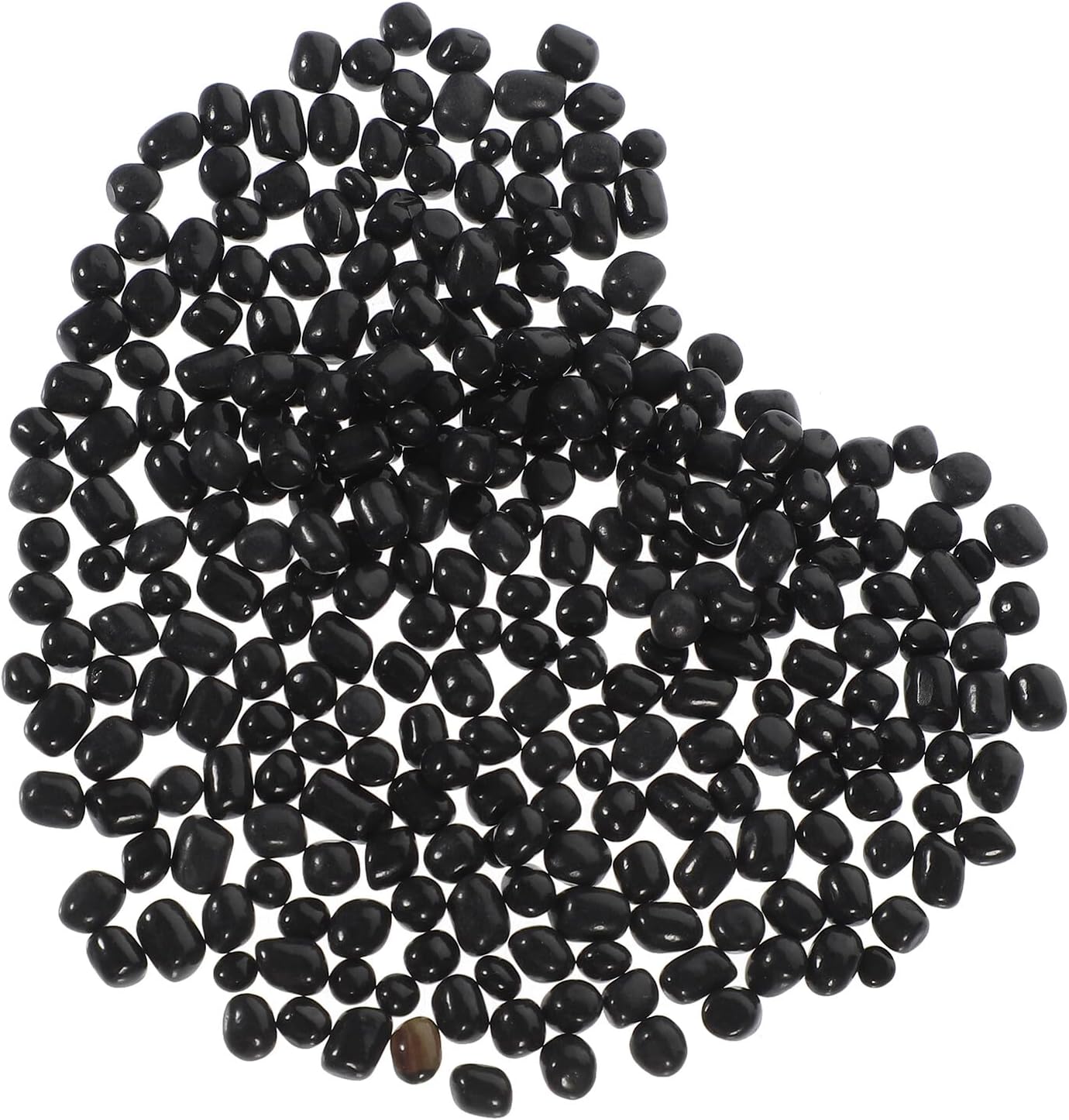 Beaupretty Black Glass Gravel Aquarium Rocks 3-5mm Polished Glass Pebbles for Fish Tank Decor and Plant Substrate, Natural River Stones for Aquatic Pets, 1lb