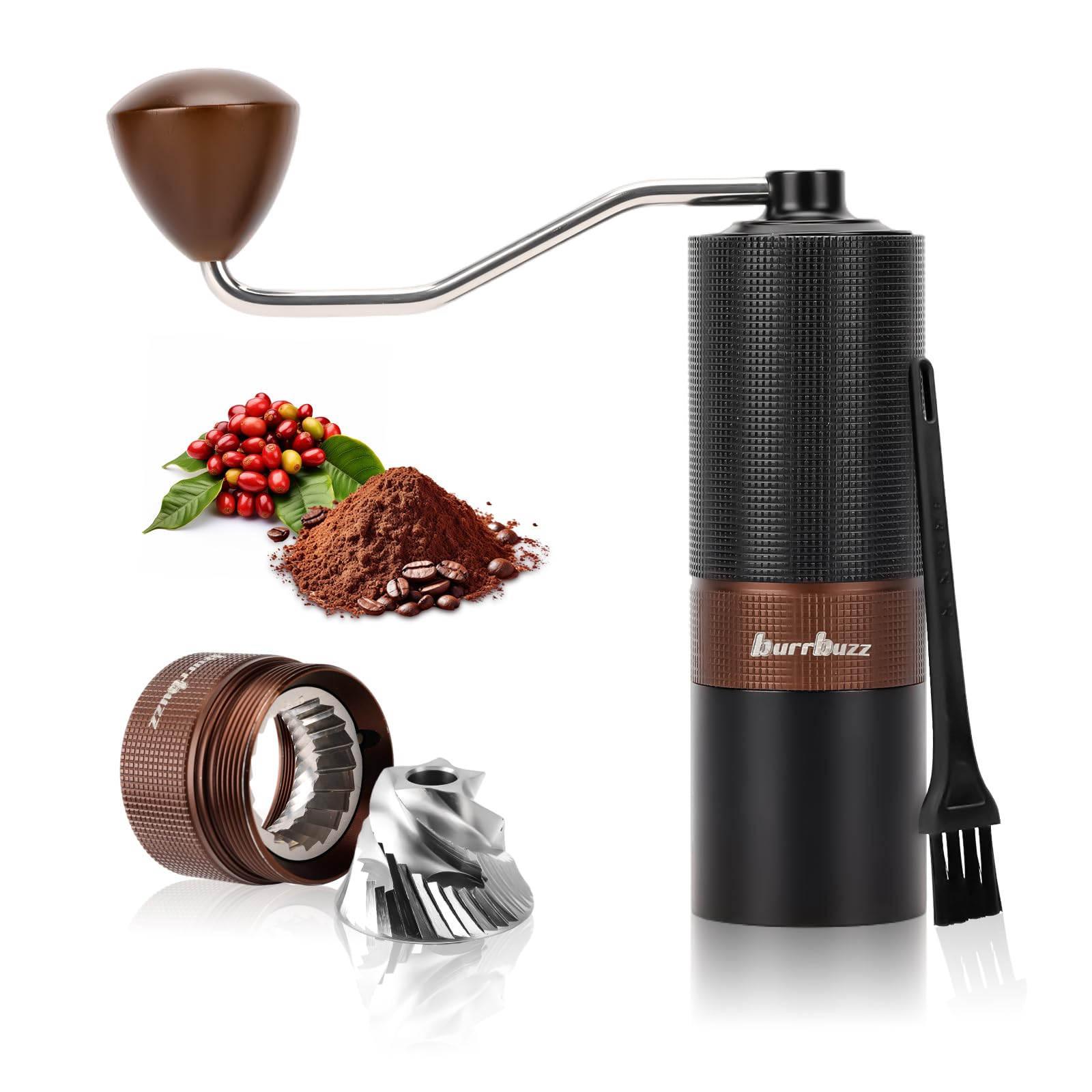 New MB1 Manual Coffee Grinder, Stainless Steel Conical Burr Coffee Grinders, Easy Cleaning, Hand Espresso Grinder Adjustable Settings for Pour Over,Cold Brew Travel Gift(Black)