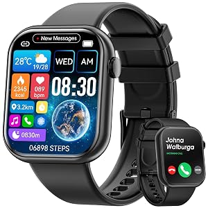 Hwagol Smart Watch Answer Make Call 1 85inch Fitness Tracker DIY Dials Pedometer Calories Multiple Sport Modes Voice