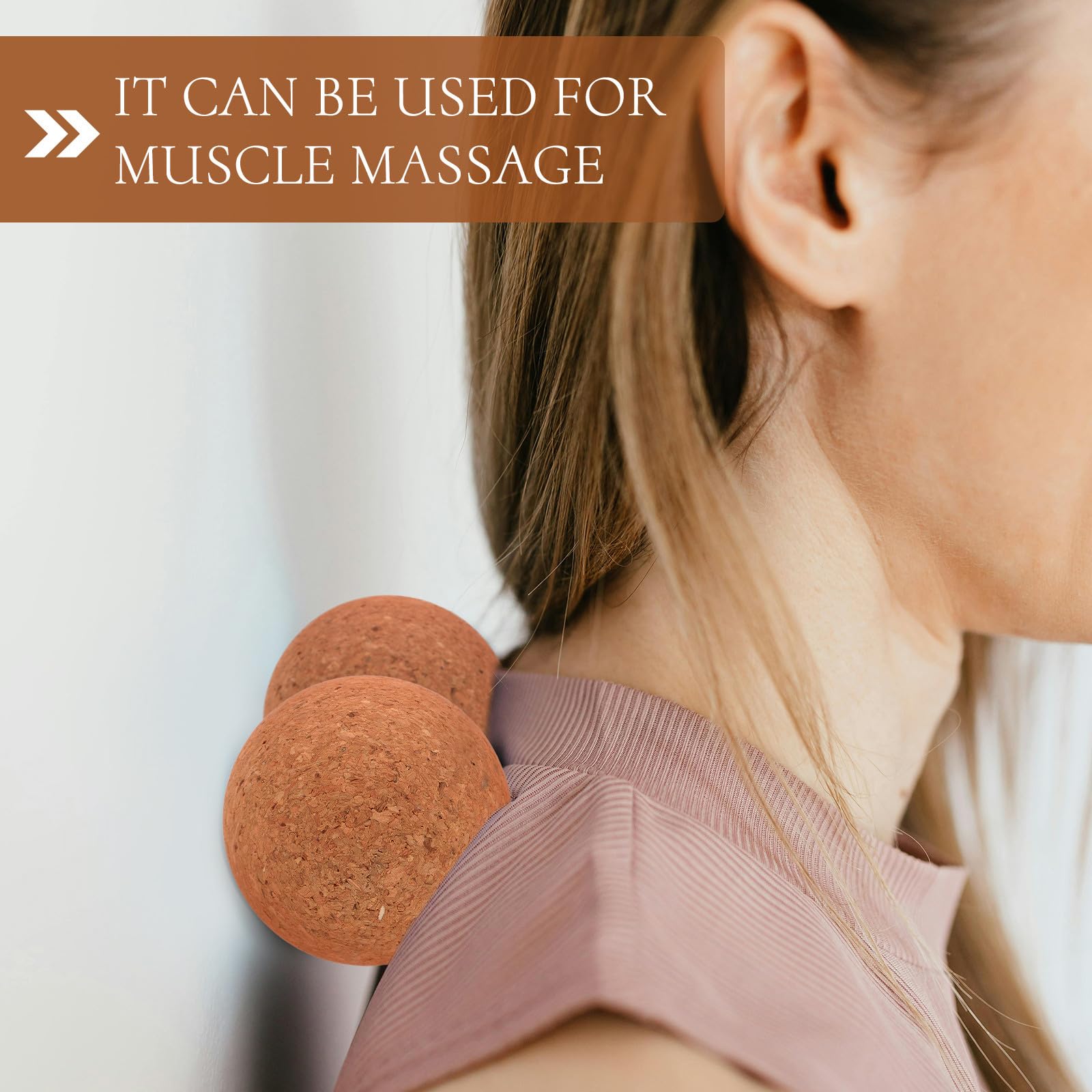 Healvian 3er-Set Kork-Massagebälle für Tiefengewebsmassage – Tragbares Muskelregenerationsgerät, Yoga-Massagebälle 8/9/10 cm zur Entspannung von Rücken, Nacken und Füßen