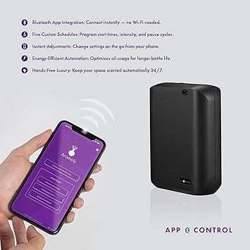 Aromely ARO X 25 Smart Waterless Diffuser Bundle, Covers 1,000 Sq Ft with Blessed Scent Oil 500 ml