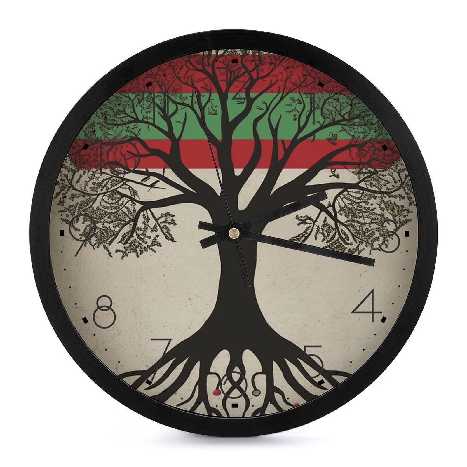 Horloge murale drapeau palestinien haut de gamme pour grand salon