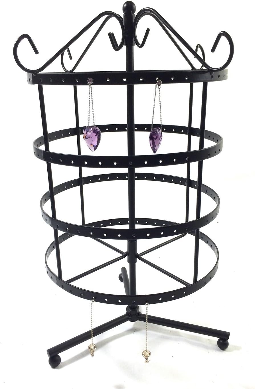 96 Pairs Black Color Rotating Earring Holder / Earring Tree / Earring Oraganizer / Earring Stand / Earring Display