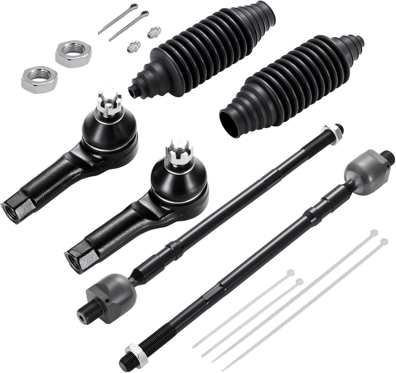 6-PC Tie Rod Ends Kits Compatible with Nissan Altima 2002-2006,2xInner EV427,2xOuter ES3438 ES3407,2xdust cover