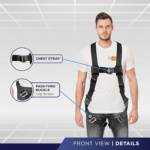 Miniatura 2 de Palmer Safety Kit de cubeta para techos de protección contra caídas I Arnés de cuerpo completo, cuerda vertical de 50 pies y juego de anclaje I Kit