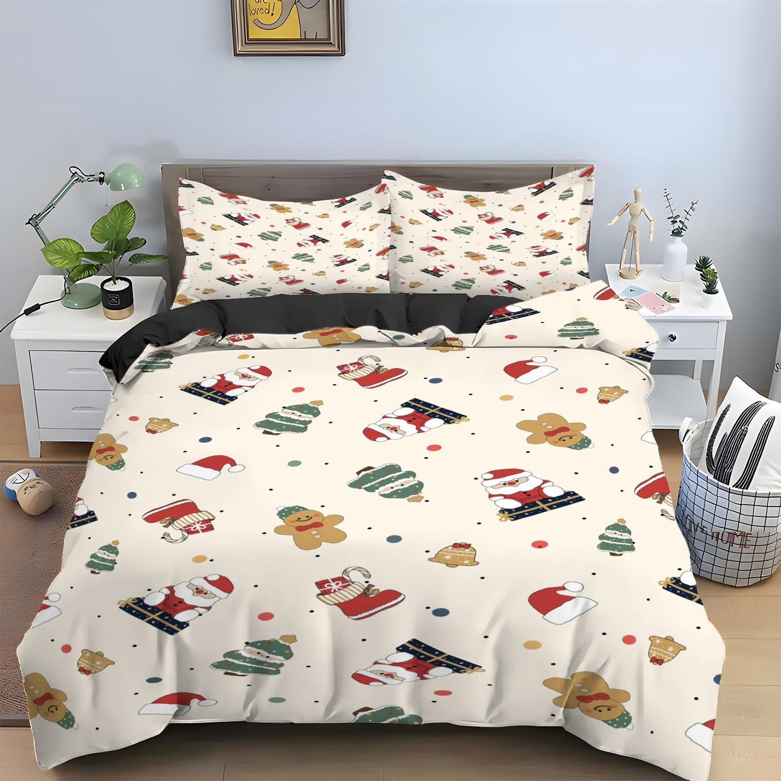 Housse de couette 240x260 ambiance du Nouvel An pour sublimer la chambre en hiver