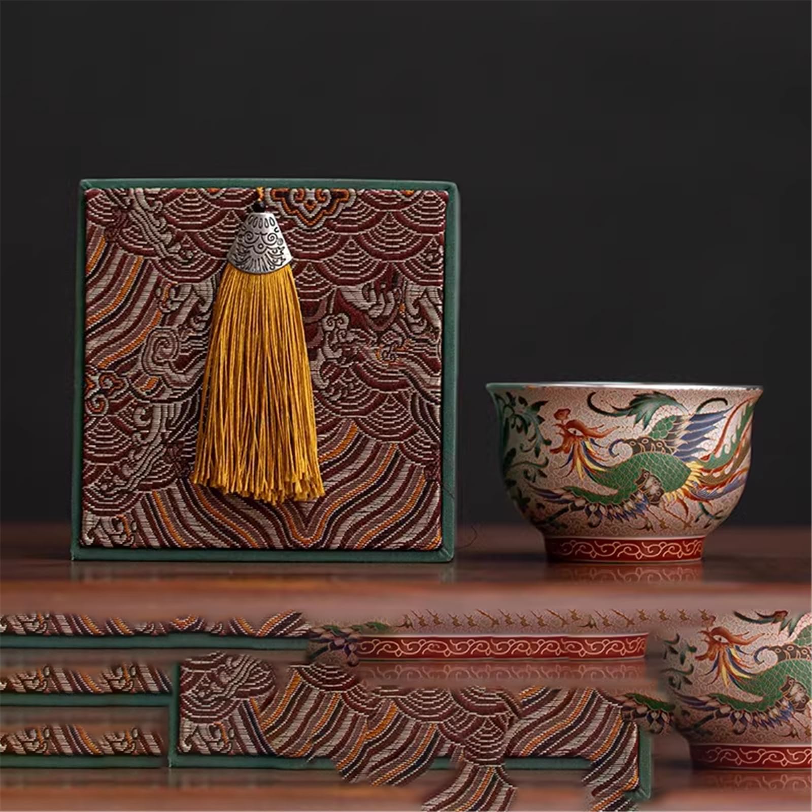 Chiński zestaw filiżanek emaliowanych Master Cup Gongfu Tea Set4
