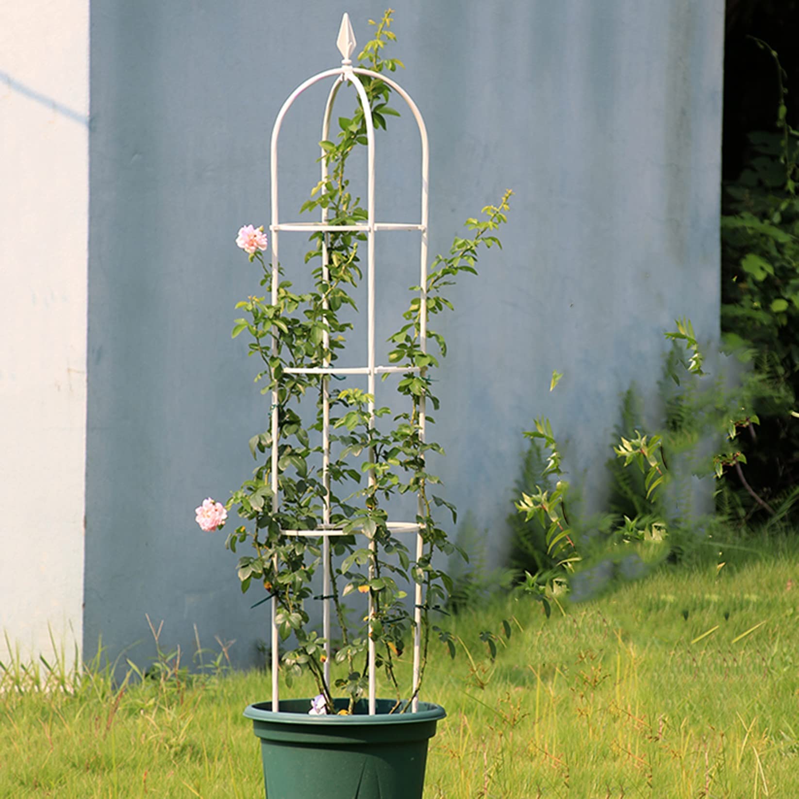 KADAX Griglia per traliccio in acciaio, supporto per arrampicata per giardino, piante, rose, piante rampicanti, traliccio per piante, traliccio resistente alle intemperie, decorazione autoportante