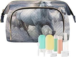 Kigai Running White Horses Makeup Bag Cosmeti...