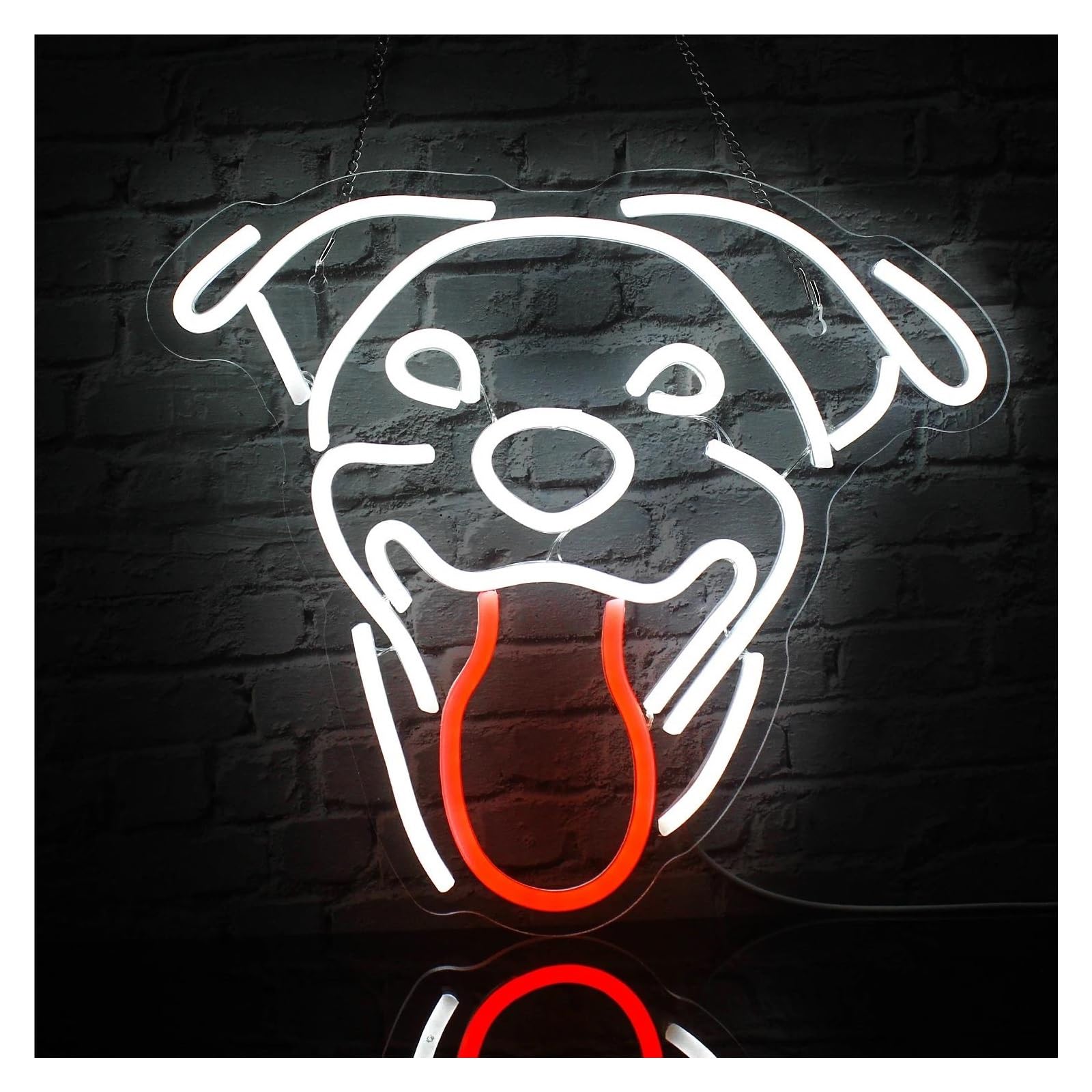 LEMST Signs Lamp Dog Neon Sign Wall Decor Cute Puppy Neon Dog Night Light USB Shop Business Sign Kids Room Decor Neon 32x36cm