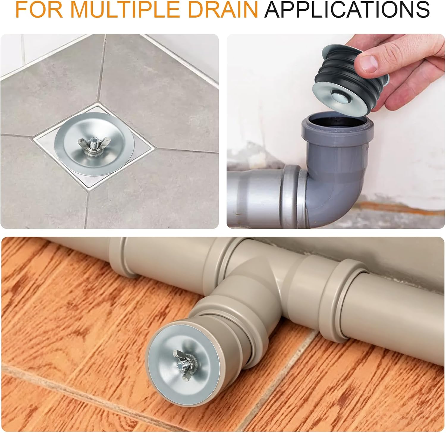 3–4 Inch Mechanical Pipe Test Plug with Wing Nut for Sewer Drain Lines