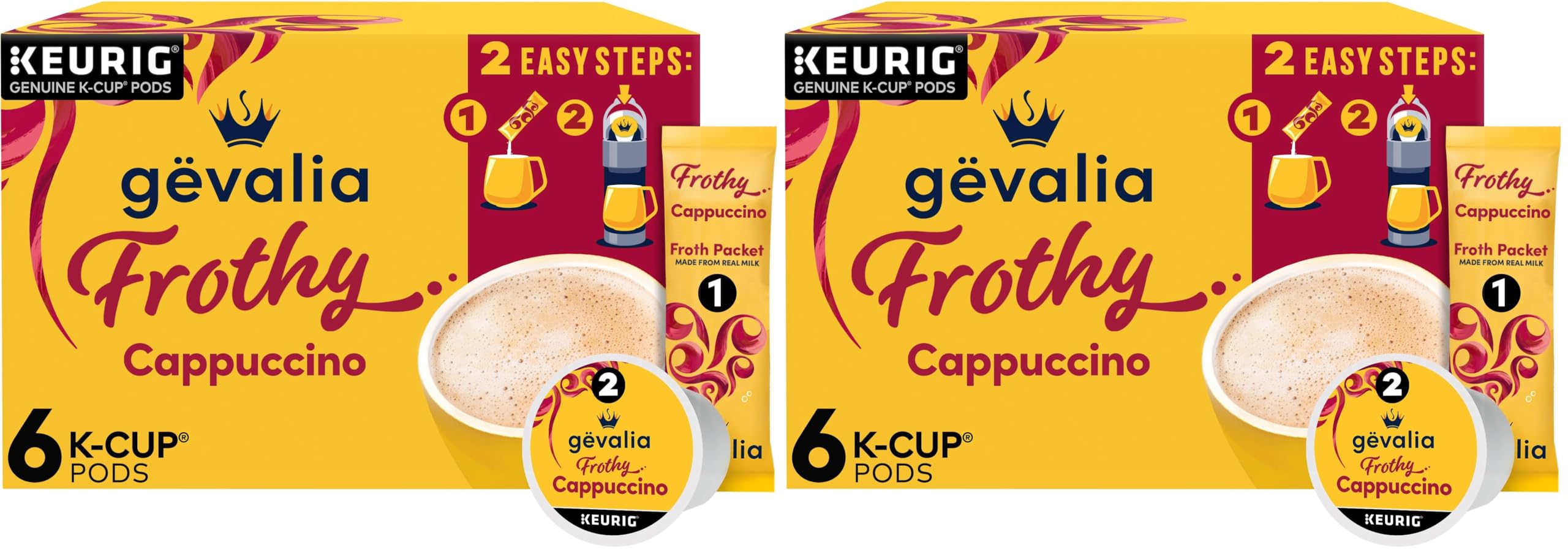 Amazon.com: Gevalia Frothy 2-Step Cappuccino Espresso K‐Cup