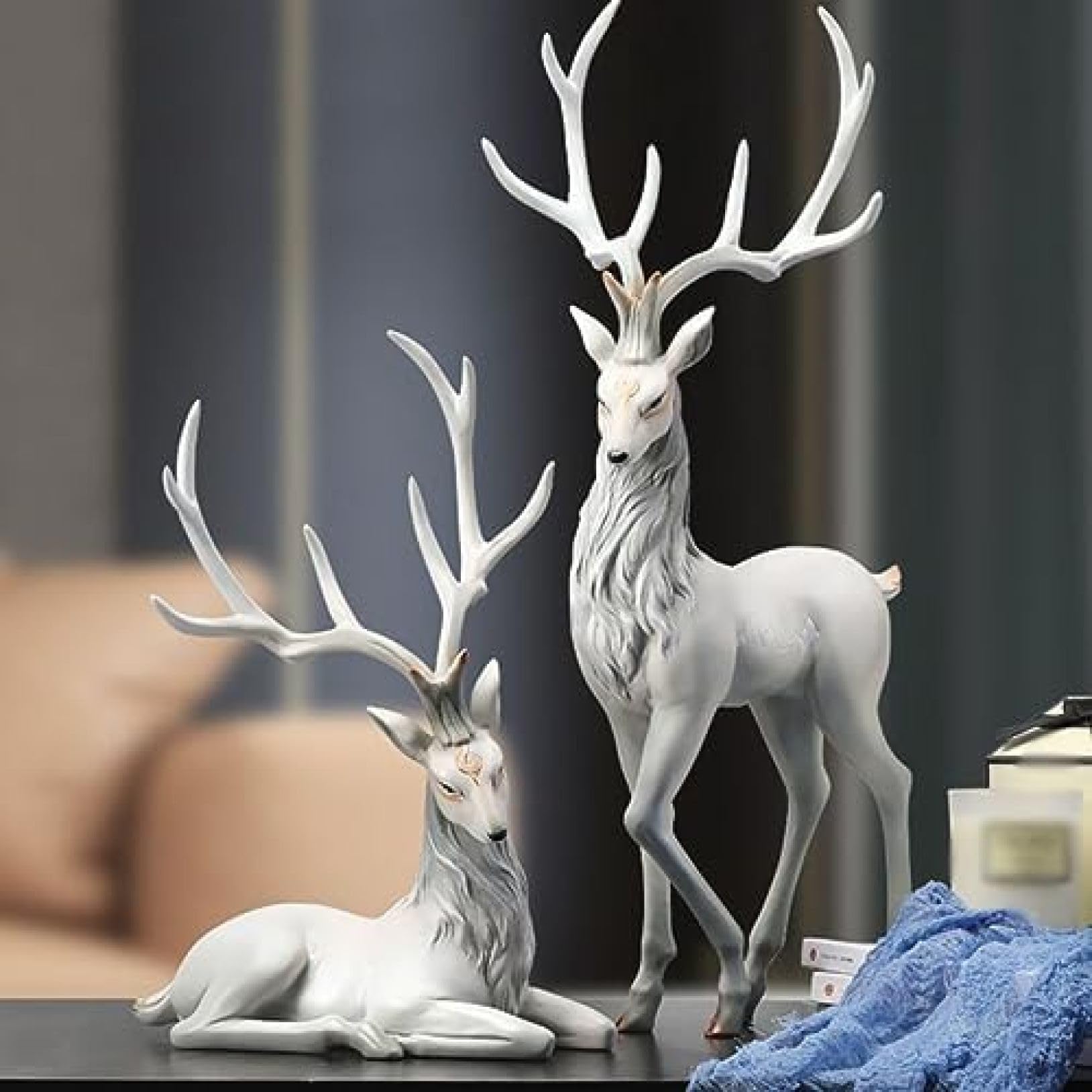 Amazon.co.jp: 鹿 シカ 動物 彫刻品 現代 置物 オブジェ 飾り物 モダン