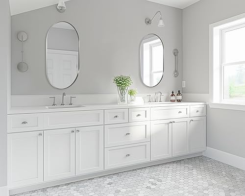 Miniatura 166 de ANDY STAR Espejos ovalados de baño, espejo de tocador doble de 30 x 48 pulgadas, espejos ovalados negros para baño, marco de acero inoxidable