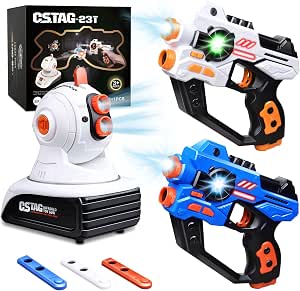 JOYENDER Laser Tag Enfant – 2 Pistolets + 2 Gilets – 4 Modes De Tir – 130 Pieds – Dès 3 Ans