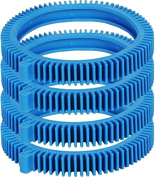 896584000-143 Pool Cleaner Front Tire kit with Super Hump by Seentech - Compatible with Poolvergnuegen and Hayward Phoenix Cleaners - Pool Blue Standard Back Tire 4-pack