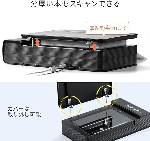 Sanwa Direct 400-SCN063 A4 Scanner, Flat Bed, Edge, 0.08 inch 2 mm, Self-Cooking, CCD Sensor, 1200 dpi, Win/Mac Compatible
