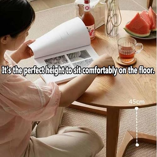 Miniatura 4 de Mesa de centro redonda de madera, mesa auxiliar de madera estilo granja, mesa de centro de centro de café, mesa de cóctel, muebles vintage para el