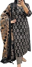 Rangnavi Women's Cotton Trending Straight Kurta with Pants and Dupatta Set | Ethnic Set (Teal)