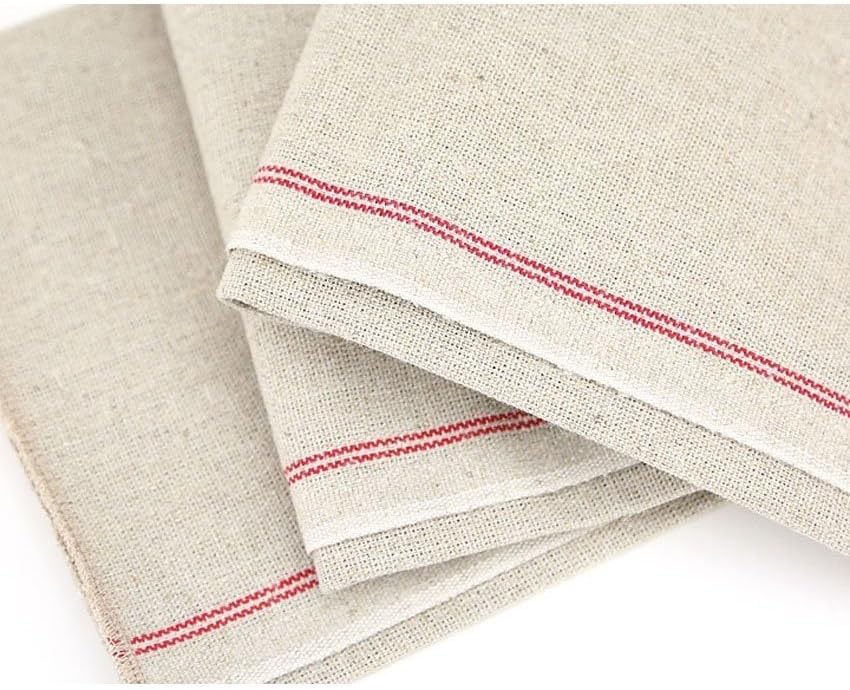 Baker's Couche Proofing Cloth, 1 Roll 25.5 Inch x 131 Feet, 100% Pure French Flax Linen with Red Stripe