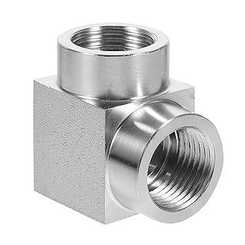 TEHAUX 1/ 2 Stainless Steel Pipe Fitting Right Angle 90 Degree Pipe Connector ( Silver )