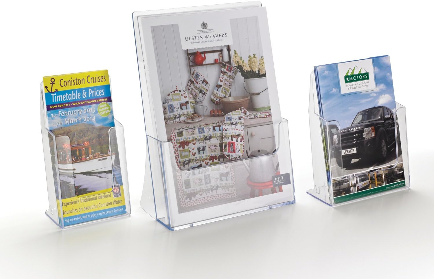 Wall Mounted Clear Acrylic Leaflet Holder A4 Pk 5