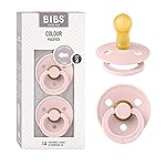 BIBS Pacifiers Colour Collection | Natural Rubber Baby Pacifier | Set of 2 BPA-Free Soothers | Made in Denmark | 6+ Months (Pack of 2) | Blossom