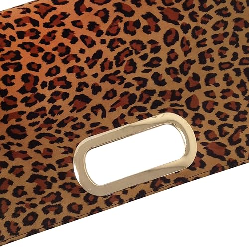 Miniatura 7 de JNB Embrague de leopardo pequeño con asa superior de ante sintético