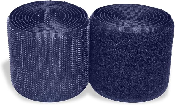 Navy Hook and Loop Tape 1 Yards Length Non-Adhesive Hook and Loop 2 inch Width Rolls Nylon Sewing Fasteners Sheets Sew On Ideal for Clothes Shoes Bags Crafts DIY Outdoor