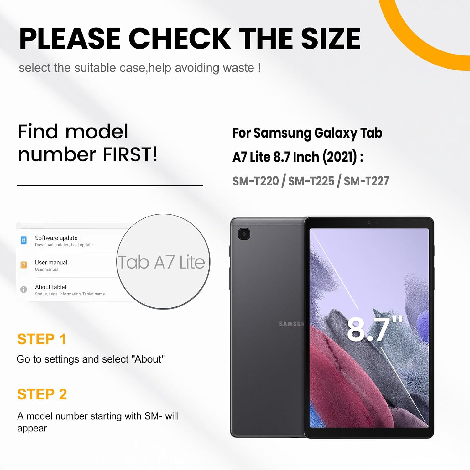 Timecity for Samsung Galaxy Tab A7 Lite Case 8.7''/ SM-T227U Tablet Case image 2