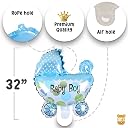 Indy Toys And Fashion Set Of 42 Pcs Baby Boy Welcome Decoration Kit For Home - Polka Dot Foil Balloon, 15 White & 15 Blue Pastel Balloons For Kids Birthday Party New Born Baby Theme Decoration Kit gallery image