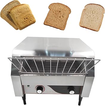 Convenience Toaster Commercial Use Toaster 150/300/450 Slices Per Hour, Stainless Steel Toaster, Bread Maker 7 Speed Settings with Tray,300pieces/h