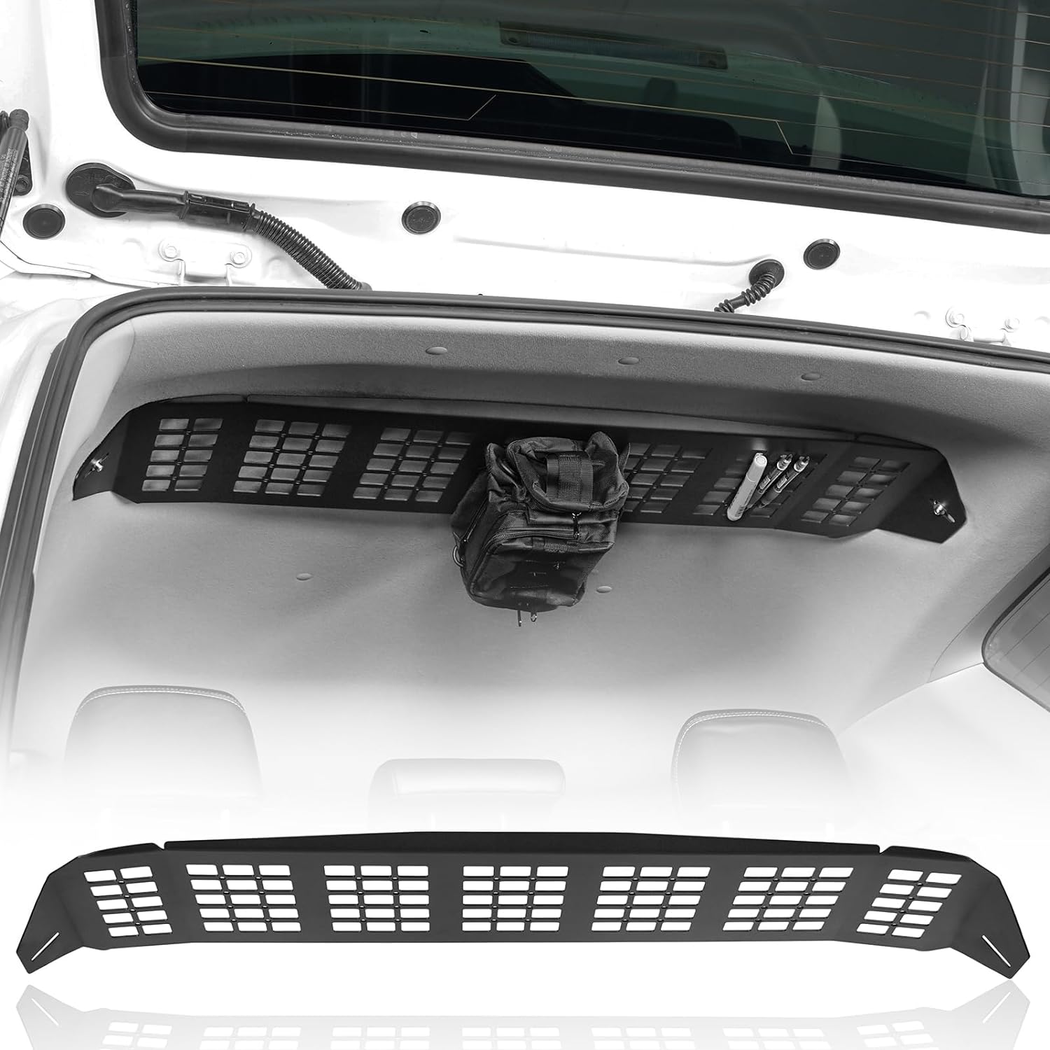 Hooke Road 4Runner Rear Overhead Storage MOLLE Panel Cargo Rack for 2010-2024 Toyota 4Runner 5th Gen, Trunk Cargo Shelf Interior Accessories Steel