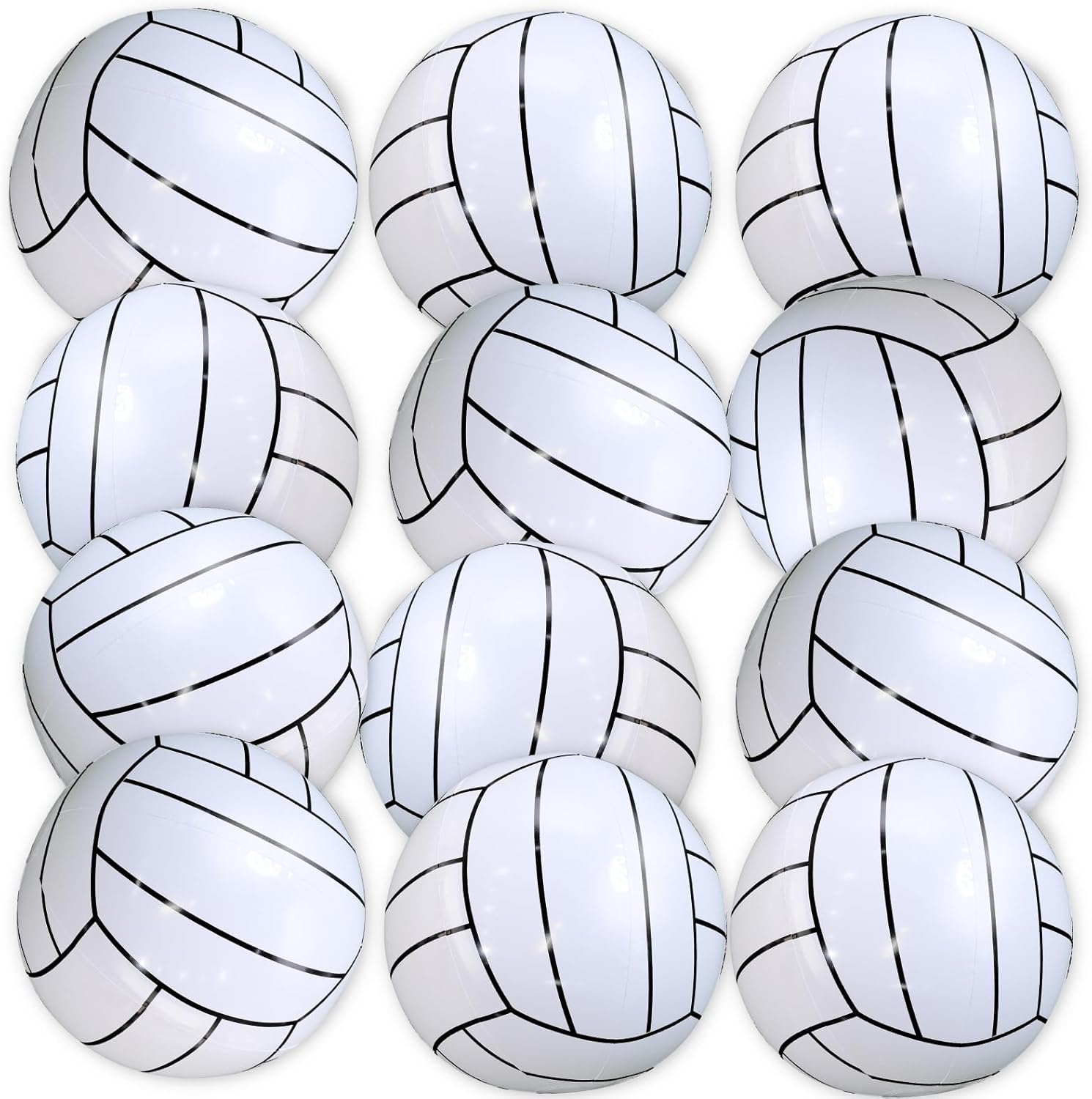 TURNMEON 12 Pack Inflatable Volleyball Beach Balls 16 Inch Beach Ball for Summer Party,Sports Ball Swimming Pool Game for Adult Pool Toys for Pool Beach Outdoor Indoor School