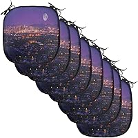 Vista 123 de Lunarable USA Chair Cushion Pad, American Cities Skylines Metropolis Architecture Sketch Style Hand Drawn Art Print, Seat Padding for Kitchen &