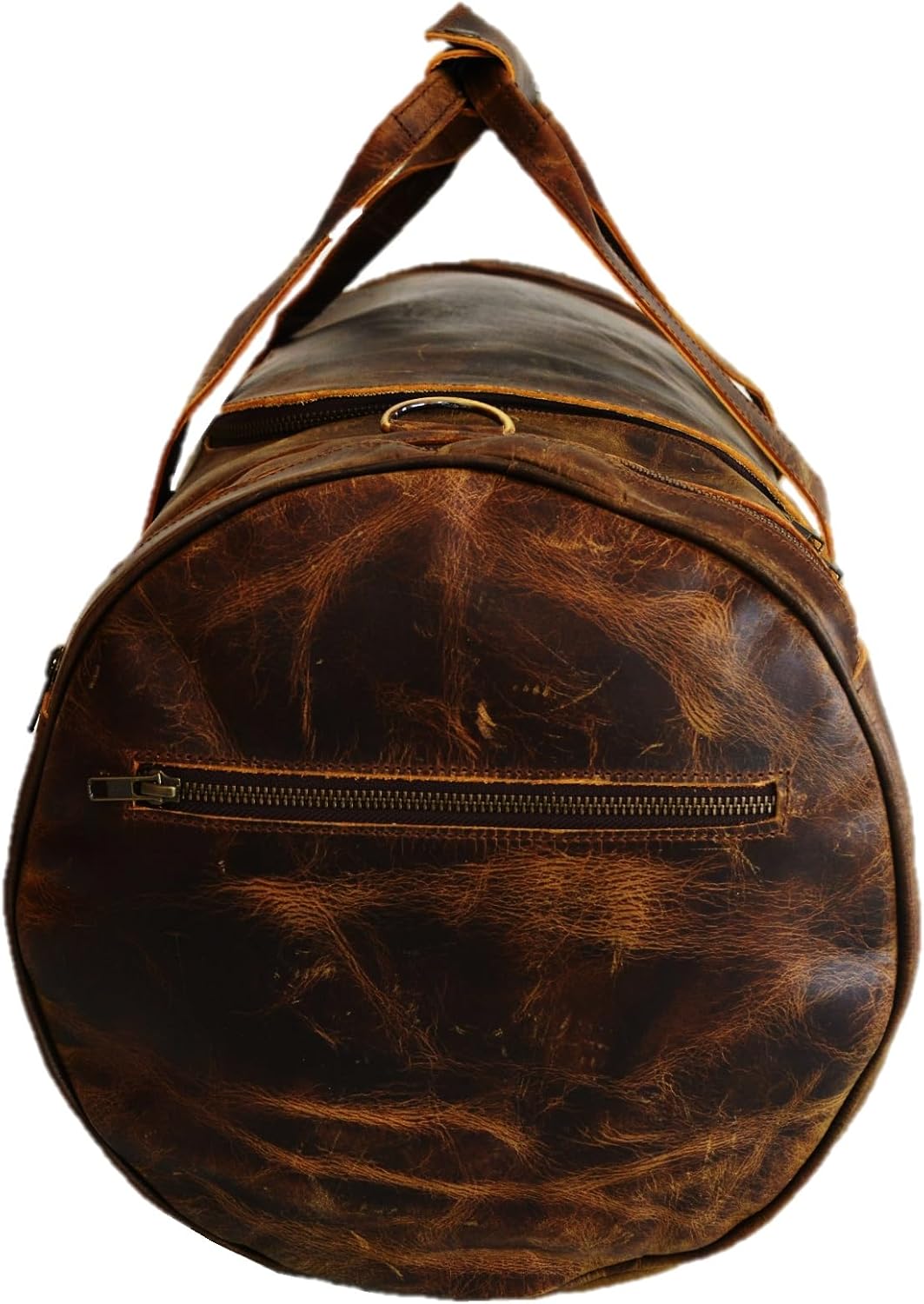 Satchel and fable 26 inch Handmade Vintage Brown Leather Duffel Travel Gym Sports Weekend Bag for Men