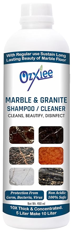 Ozxiee Marble & Granite Cleaner Liquid/Shampoo 450ml I plant based organic Marble cleaner I Remove tough stain