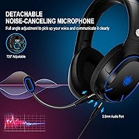Vista 5 de YOTMS Wireless PS5 Gaming Headset for PS4, PC, Switch, 2.4Ghz Wireless Gaming Headphones with Mic, Bluetooth 5.3 Headphones with Stereo Sound, 40h