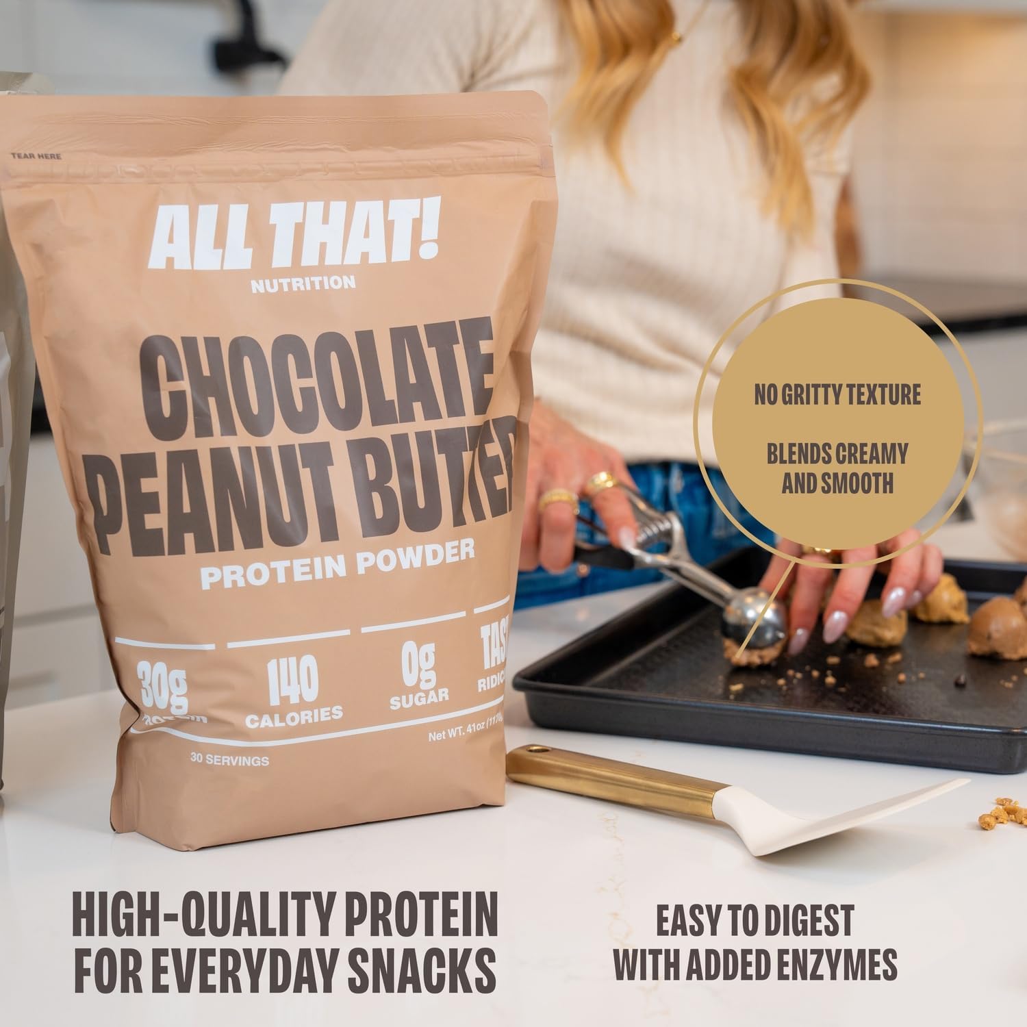 Chocolate Peanut Butter Protein Powder, 30G of Whey Protein, Low Calorie & Fast-Absorbing, 0 Sugar, Soy-Free & Gluten-Free Protein Powder, 30 Servings - Image 4
