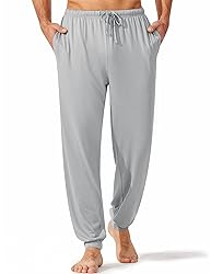 Ekouaer Men's Pajama Pants, Lightweight Loungewear, Comfy Jogger Sleep Pant Long Pj Bottoms with Drawstring & Pockets