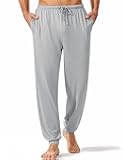Ekouaer Men's Pajama Pants, Lightweight Loungewear, Comfy Jogger Sleep Pant Long Pj Bottoms with Drawstring & Pockets