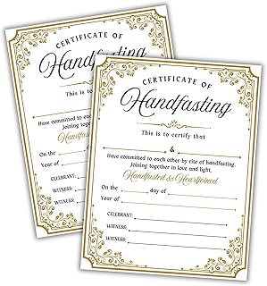 Handfasting Union Ceremony Certificate Cord Ribbon 6pk 8.5x11” on Linen Commitment Bound Celtic Medieval Secret Partner Parchment Marriage