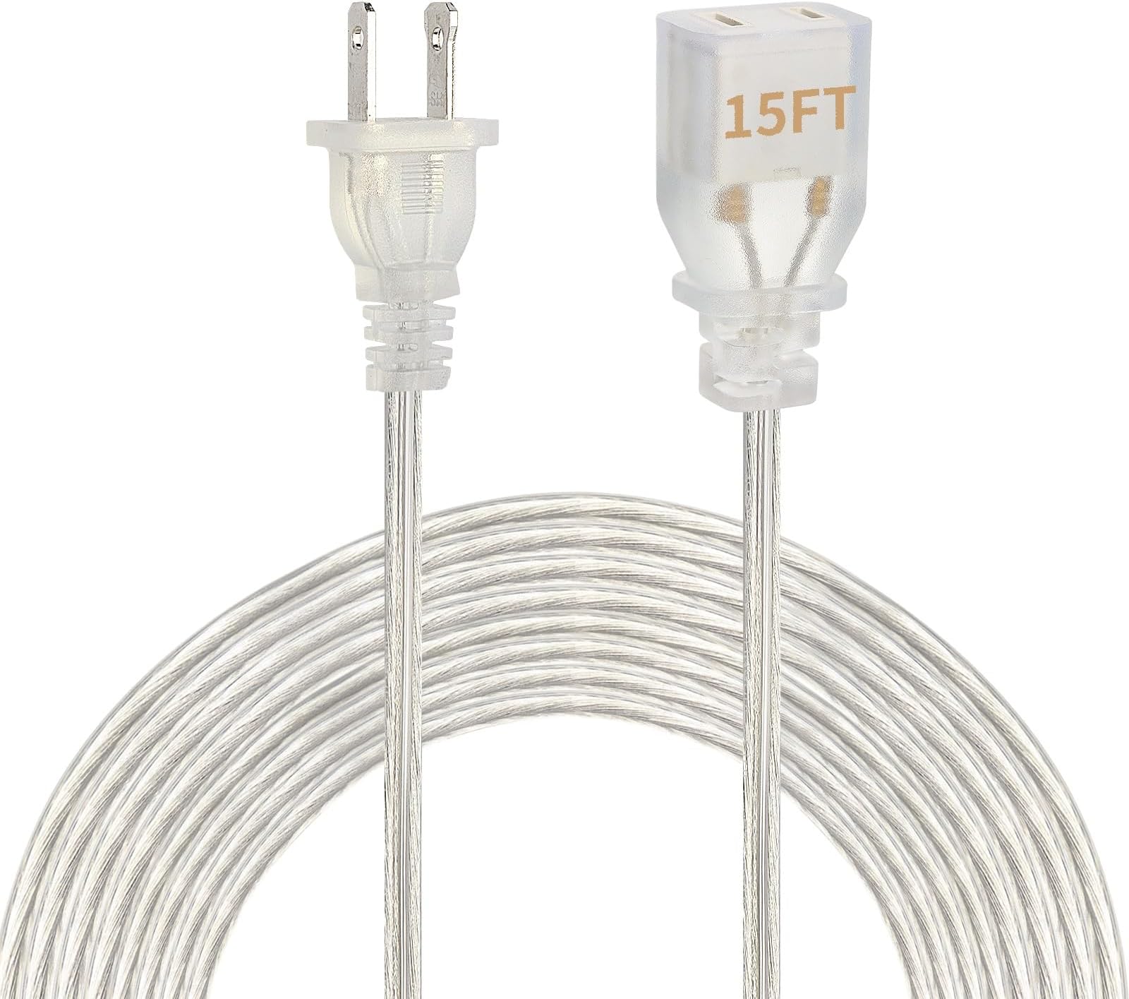 2 Pack Clear Extension Cord, 9 FT Extension Cords, UL