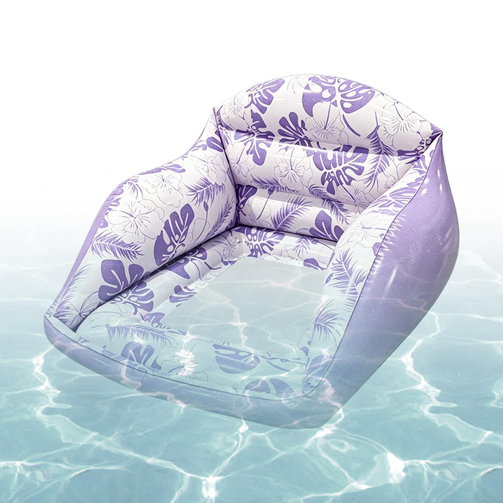 Flotadores Hinchables de Piscina Tumbona Flotante Grande con Reposacabezas | Flotadores de Piscina para Agua Natación Playa Río Verano Juegos Bronceado Muelle Interior