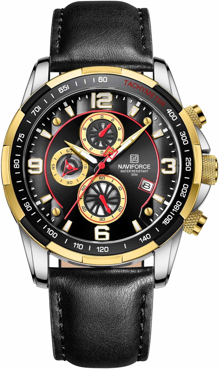 NAVIFORCE Sport Watches for Men Analog Quartz Chronograph
